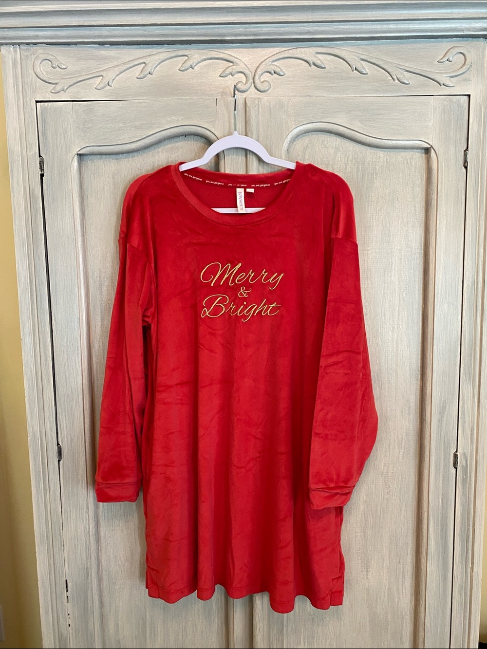 Merry & Bright Red Plush Nightshirt - Women